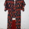 Kimono cuadros con motivo floral